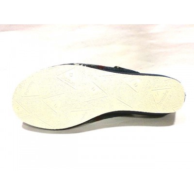Zapatillas para casa con cuña descalza Wamba punto Forro Lana Marino
