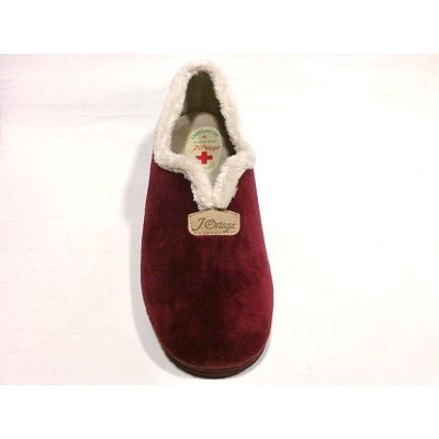 Zapatillas de casa con cuña para mujer J´Ortega Cerrada Paño terciopelo Burdeos Zapatillas de casa con cuña para mujer J´Ortega Cerrada Paño terciopelo Burdeos