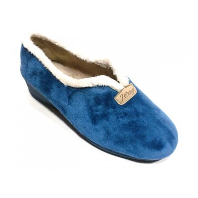 Zapatillas de casa con cuña para mujer J´Ortega Cerrada Paño terciopelo Jeans Zapatillas de casa con cuña para mujer J´Ortega Cerrada Paño terciopelo Jeans