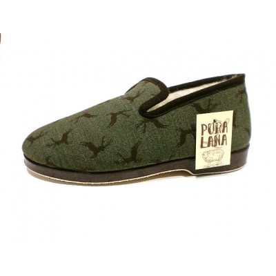 Zapatillas casa paño Subiran Renos Pura Lana Kaki Zapatillas casa paño Subiran Renos Pura Lana Kaki