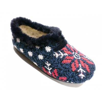Zapatillas para casa CM Confort Pico de punto con forro de lana Marino Zapatillas para casa CM Confort Pico de punto con forro de lana Marino