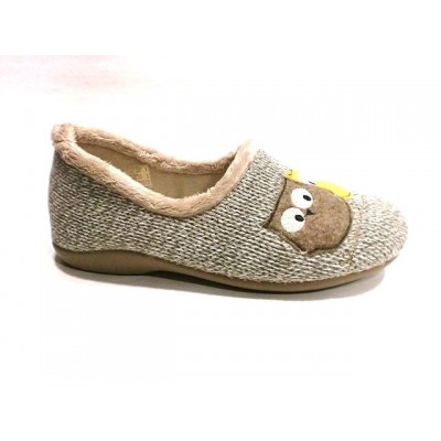 Zapatillas de mujer para casa CM Confort Buhos Beige Zapatillas de mujer para casa CM Confort Buhos Beige