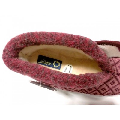 Zapatillas abotinadas Velcro Forro lana La Cadena Rombos Rosa