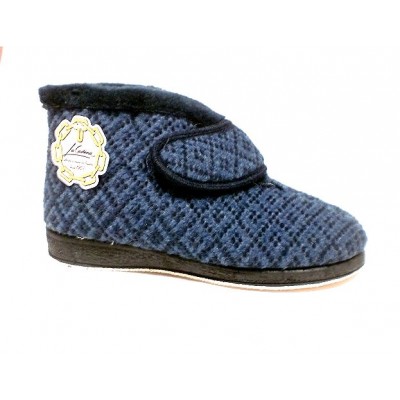 Zapatillas abotinadas Velcro Forro lana La Cadena Rombos Marino Zapatillas abotinadas Velcro Forro lana La Cadena Rombos Marino