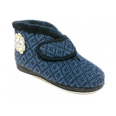 Zapatillas abotinadas Velcro Forro lana La Cadena Rombos Marino Zapatillas abotinadas Velcro Forro lana La Cadena Rombos Marino