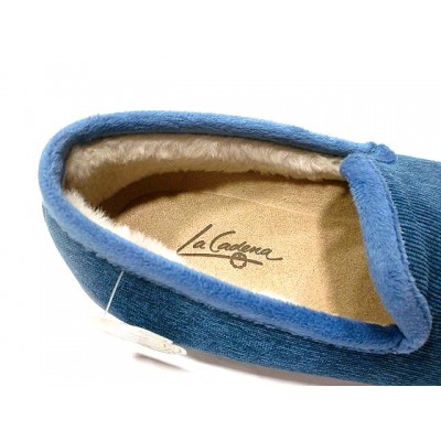 Zapatillas de pana fina La Cadena forro de pelo Azulon Zapatillas de pana fina La Cadena forro de pelo Azulon