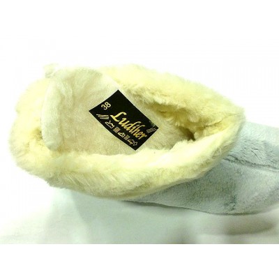 Zapatillas de casa abotinadas forro de lana Ludiher Gris Zapatillas de casa abotinadas forro de lana Ludiher Gris