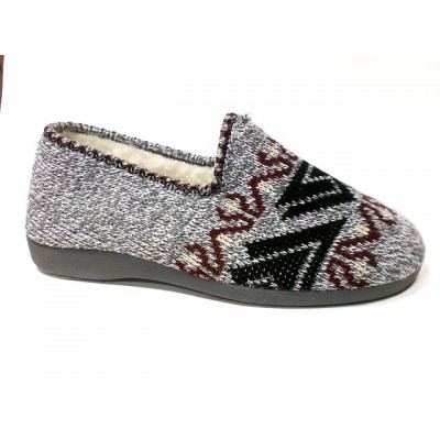 Zapatillas punto forro lana cerrada Norteñas 66440 Gris