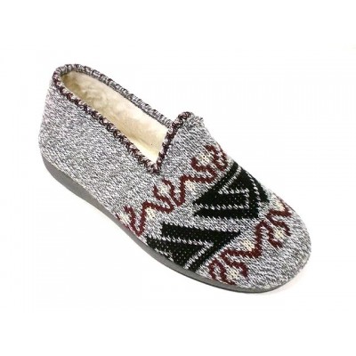 Zapatillas punto forro lana cerrada Norteñas 66440 Gris