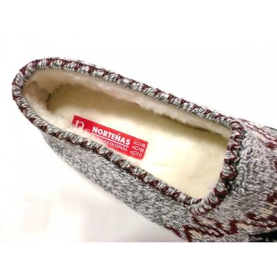 Zapatillas punto forro lana cerrada Norteñas 66440 Gris