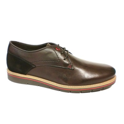 Zapato de piel para hombre Finano Blucher Liso Marron