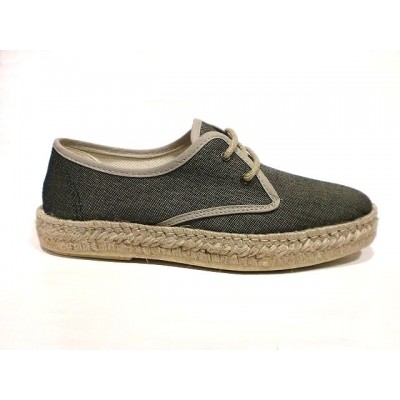 Alpargatas esparto cordones Sual Slippers Gris