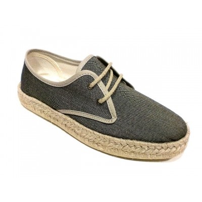 Alpargatas esparto cordones Sual Slippers Gris