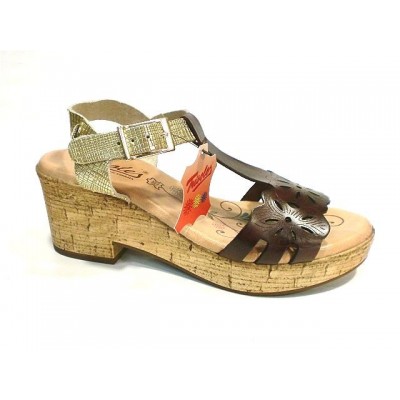 Sandalia para mujer piel con cuña Trisoles 7032 Sandalia para mujer piel con cuña Trisoles 7032