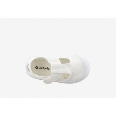 Sandalia lona puntera goma Victoria 36625 Blanco