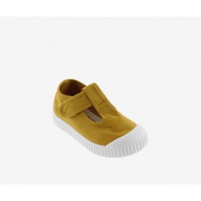 Sandalia lona puntera goma Victoria 36625 Camel