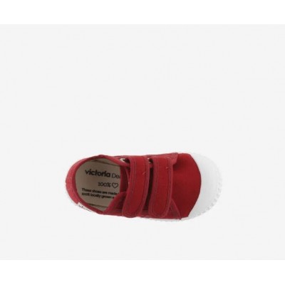 Basket Lona Velcro puntera goma Victoria 36606 Rojo/Carmin