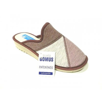 Zapatillas tela algodon con cuña Niagara Gomus Silenciosas Lila Zapatillas tela algodon con cuña Niagara Gomus Silenciosas Lila