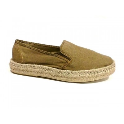 Alpargatas esparto Sual Slippers loneta lavada Camel