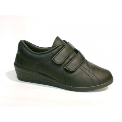 Deportivas mujer con cuña FerGar Velcro Negro Deportivas mujer con cuña FerGar Velcro Negro