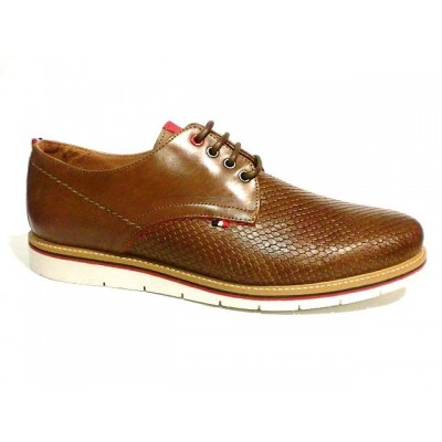 Zapato caballero piel Ruta83 Grabado Marron