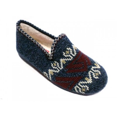 Zapatillas punto forro lana cerrada Norteñas 66440 Marino