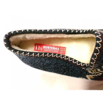 Zapatillas punto forro lana cerrada Norteñas 66440 Marino
