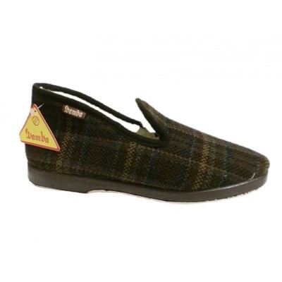 Zapatillas de casa WAMBA 2001 Lana Paño Cuadros Marron