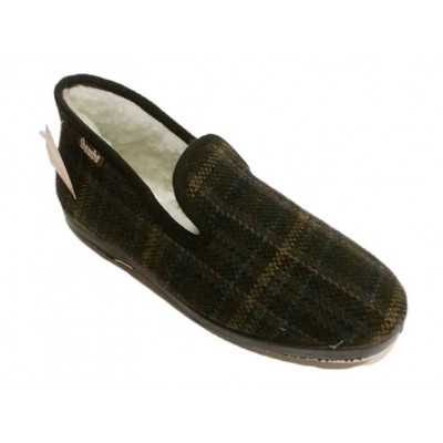 Zapatillas de casa WAMBA 2001 Lana Paño Cuadros Marron