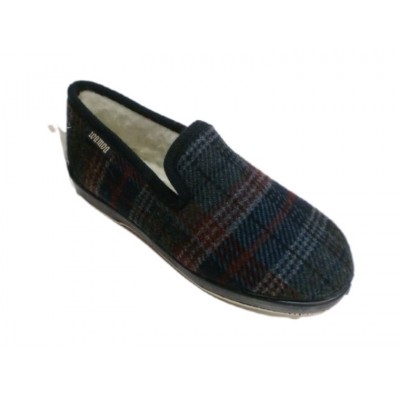 Zapatillas paño cuadros WAMBA 251 forro lana Marino Zapatillas paño cuadros WAMBA 251 forro lana Marino