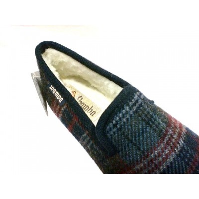 Zapatillas paño cuadros WAMBA 251 forro lana Marino Zapatillas paño cuadros WAMBA 251 forro lana Marino