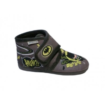 Zapatillas casa abotinadas con velcro Muro Batman