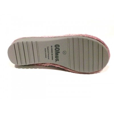 Zapatillas casa con cuña Niagara Gomus Silenciosas paño grabado Rosa
