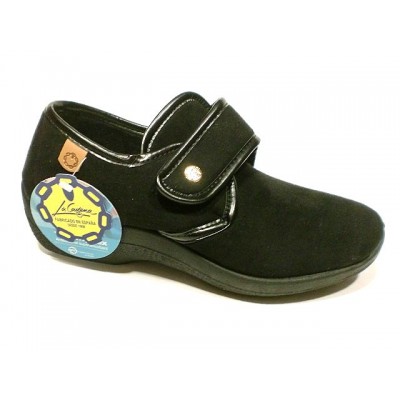 Zapatillas ancho especial antelina licra velcro La Cadena 25159 Zapatillas ancho especial antelina licra velcro La Cadena 25159