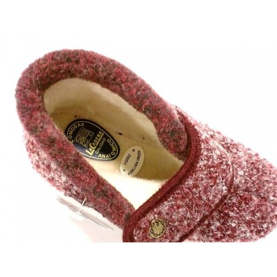 Zapatillas de casa abotinadas con Velcro Forro lana La Cadena Jaspeado Burdeos Zapatillas de casa abotinadas con Velcro Forro lana La Cadena Jaspeado Burdeos