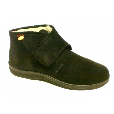 Zapatillas de casa abotinada forro lana Dortor Cutillas Velcro Negro Zapatillas de casa abotinada forro lana Dortor Cutillas Velcro Negro