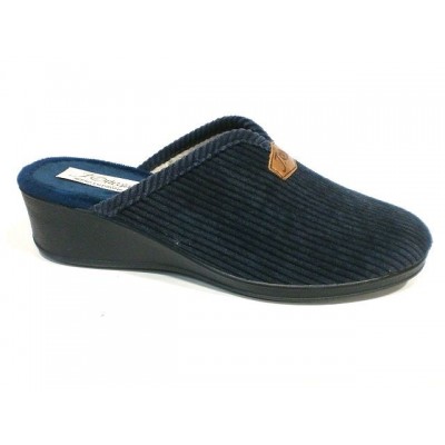 Zapatillas de casa con cuña para mujer J´Ortega Descalza Pana Marino Zapatillas de casa con cuña para mujer J´Ortega Descalza Pana Marino