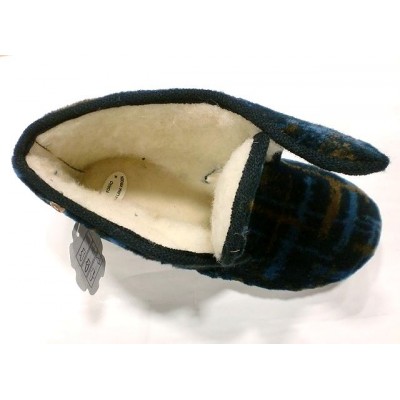 Zapatillas abotinadas dacha forro lana La Cadena 65211 Velcro Marino