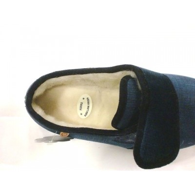 Zapatillas para casa paño con velcro forro lana La Cadena 65327 Azul Zapatillas para casa paño con velcro forro lana La Cadena 65327 Azul