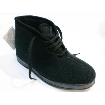 Zapatillas de casa Bota paño Soca Cordón Negro