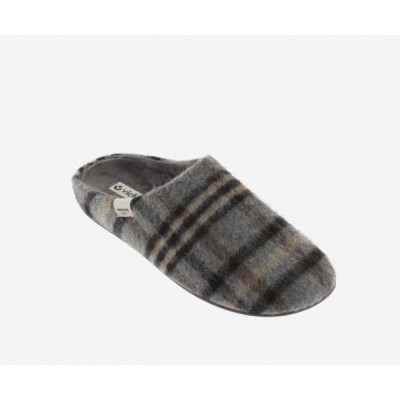 Zapatillas de casa paño Cuadros Victoria 81109 Gris Zapatillas de casa paño Cuadros Victoria 81109 Gris