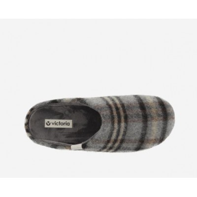 Zapatillas de casa paño Cuadros Victoria 81109 Gris Zapatillas de casa paño Cuadros Victoria 81109 Gris