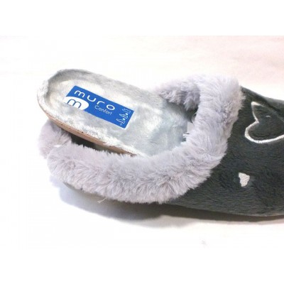 Zapatillas mujer para casa Muro Terciopelo Corazones Zapatillas mujer para casa Muro Terciopelo Corazones