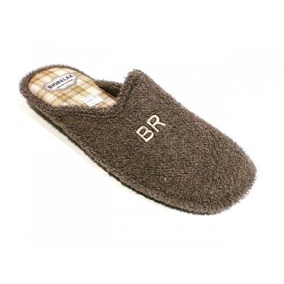 Zapatillas hombre toalla algodón Biorelax Taupe