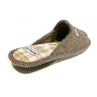 Zapatillas hombre toalla algodón Biorelax Taupe