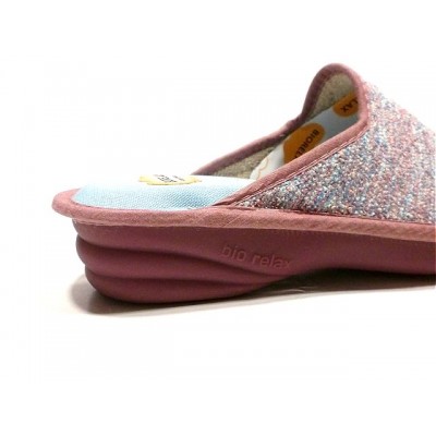 Zapatillas mujer cuña toalla algodón Biorelax Bicolor Lavanda Zapatillas mujer cuña toalla algodón Biorelax Bicolor Lavanda
