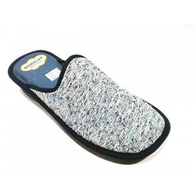 Zapatillas mujer cuña toalla algodón Biorelax Bicolor Marino Zapatillas mujer cuña toalla algodón Biorelax Bicolor Marino