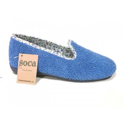 Zapatillas de casa cerradas toalla algodon Soca Aguamar