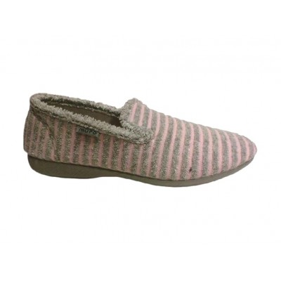 Zapatillas de casa cerradas toalla algodon Muro Rayas Gris Zapatillas de casa cerradas toalla algodon Muro Rayas Gris