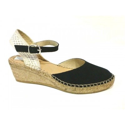Alpargatas Valencianas esparto piel pulsera Pasfor Negro Alpargatas Valencianas esparto piel pulsera Pasfor Negro